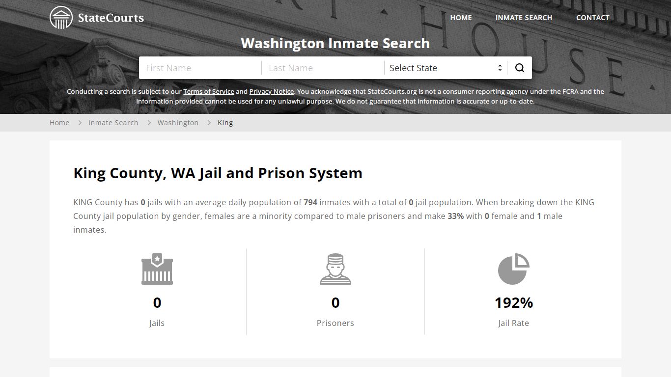 King County, WA Inmate Search - StateCourts